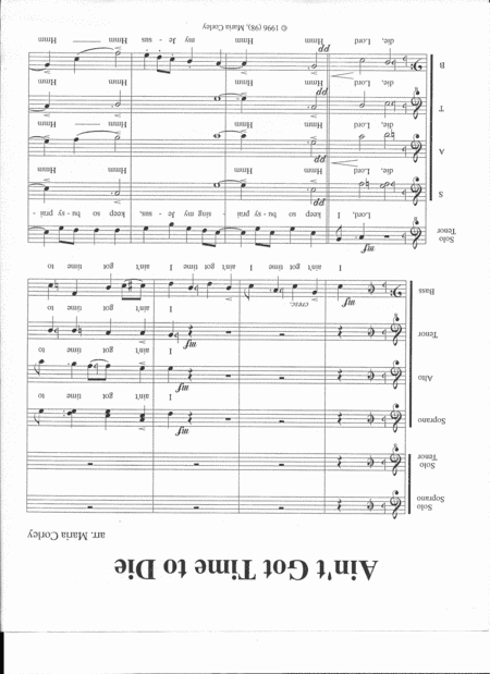 Ain't Got Time to Die (SATB, ST solos) (arr. Maria Thompson Corley)