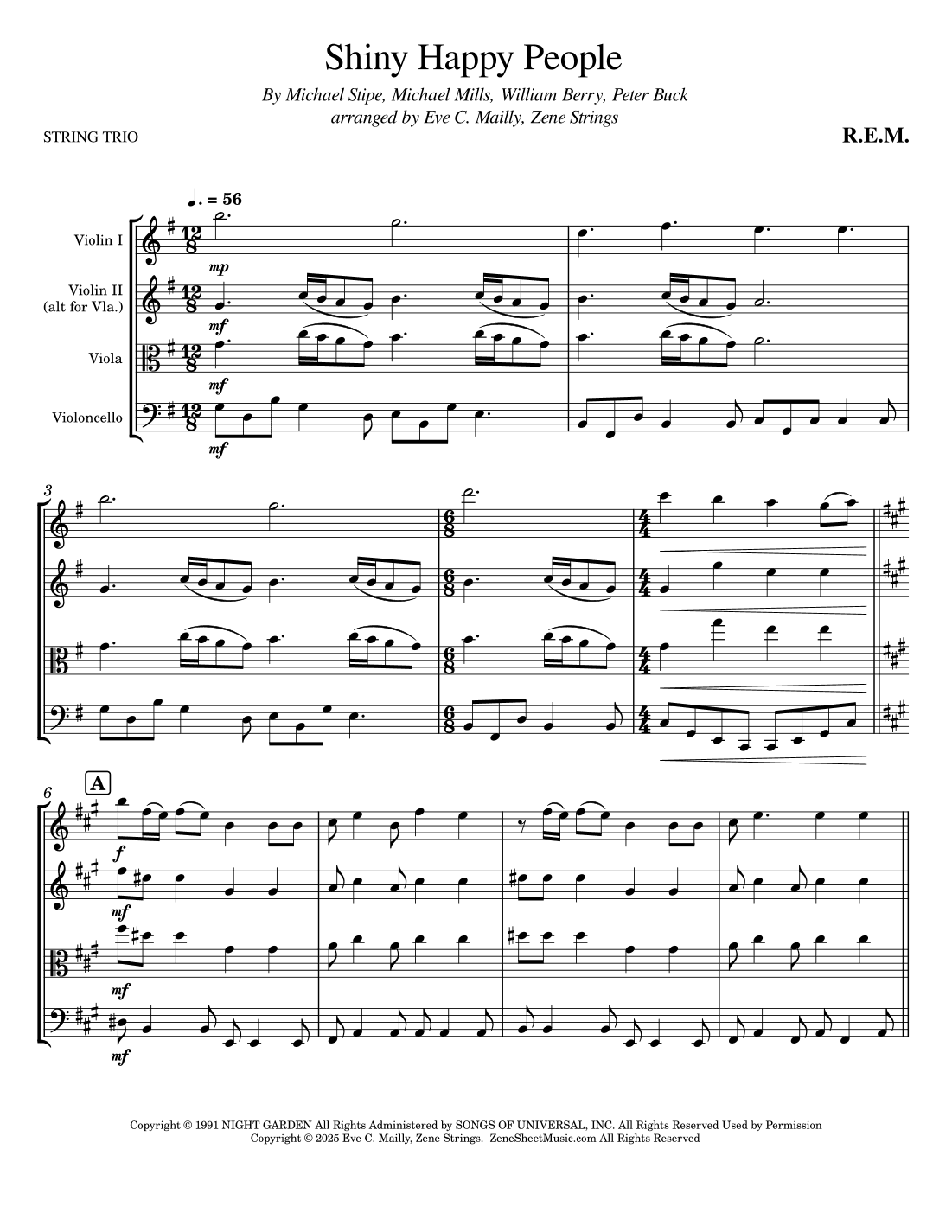 Shiny Happy People (arr. Eve C. Mailly - Zene Strings)