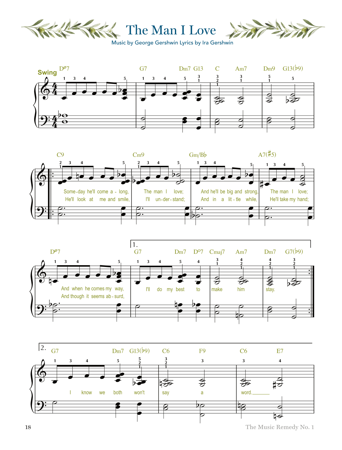 The Man I Love (arr. Gaili Schoen for TheMusicRemedy.com)