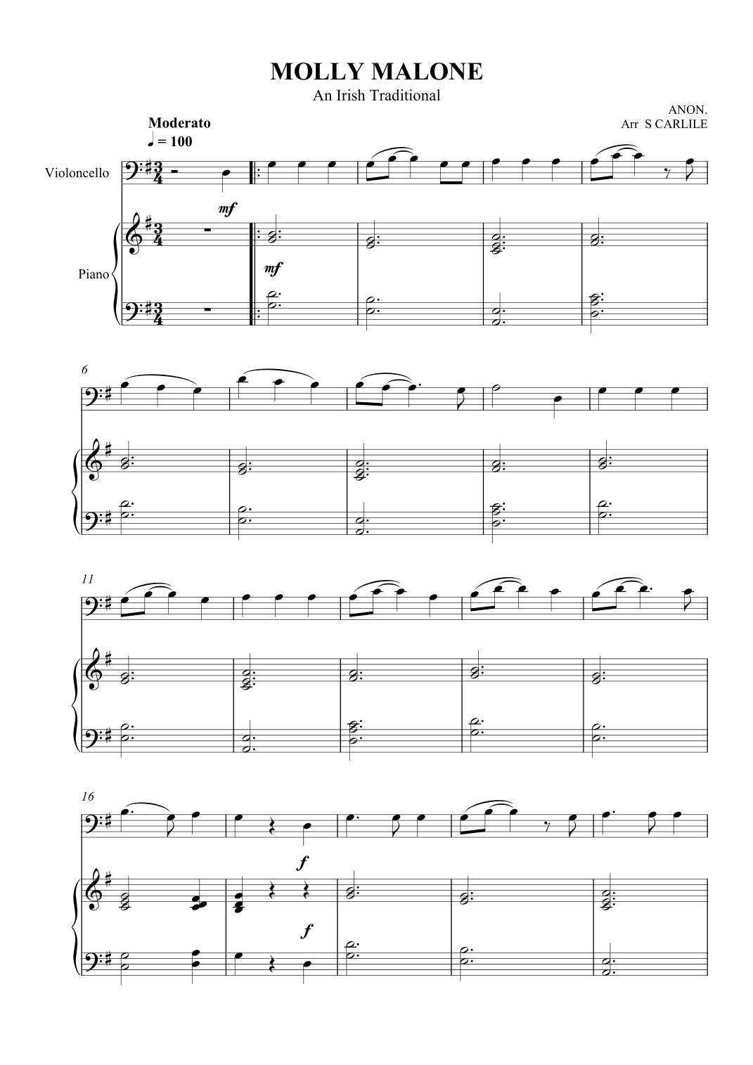 Molly Malone (Cockles and Mussels) (arr. SCMusic)