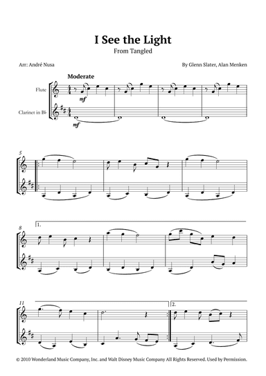 I See The Light (arr. André Nusa)