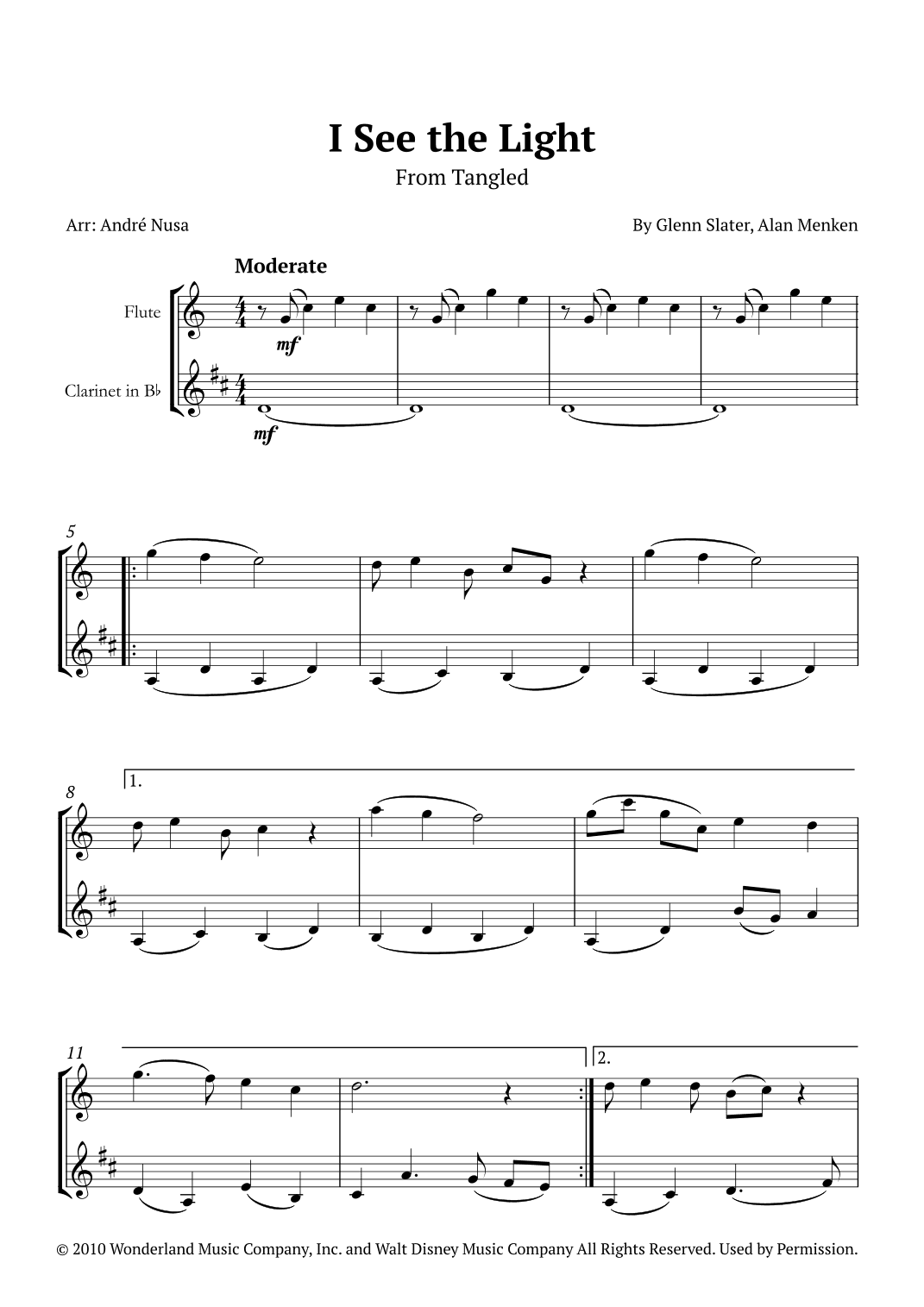 I See The Light (arr. André Nusa)