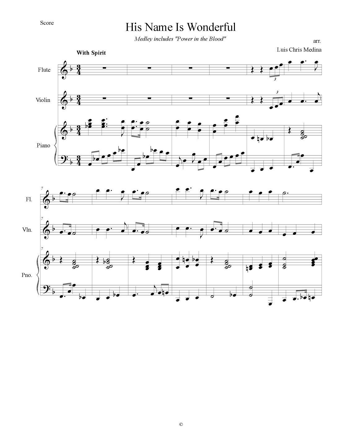 His Name Is Wonderful (arr. Luis Chris Medina)