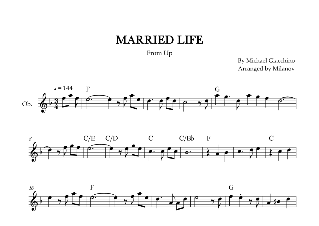 Married Life (arr. Milanov)