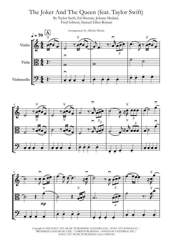 The Joker And The Queen (feat. Taylor Swift) (arr. Alfredo Morán)