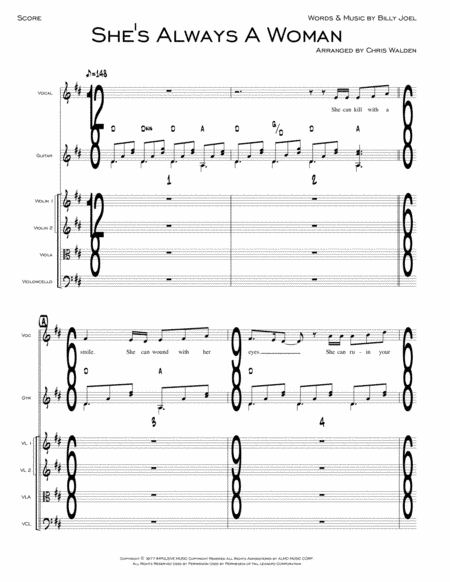 She's Always A Woman (arr. Chris Walden)