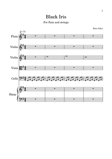 Black Iris for flute and strings