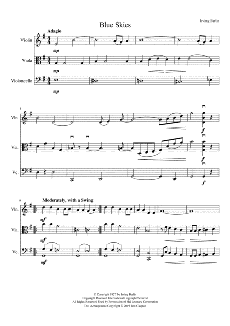 Blue Skies (arr. Ben Clapton)