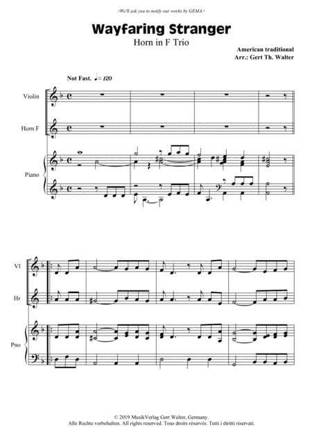 Wayfaring Stranger (arr. Gert Th. Walter)