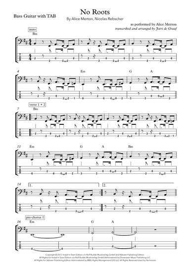No Roots (arr. Joeri de Graaf)