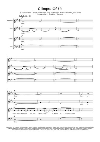 Glimpse Of Us (arr. Henrique F Mangoni)