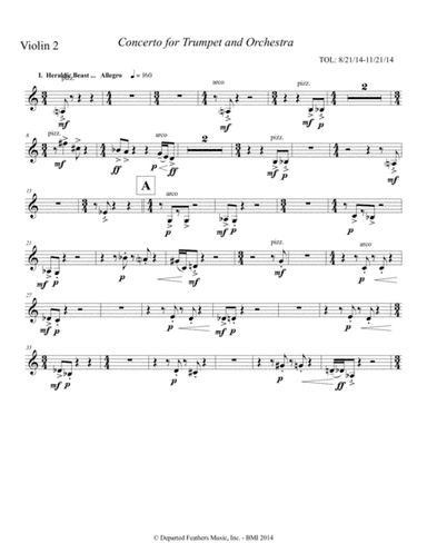 Concerto for Trumpet and Orchestra (2011) Violin 2 part