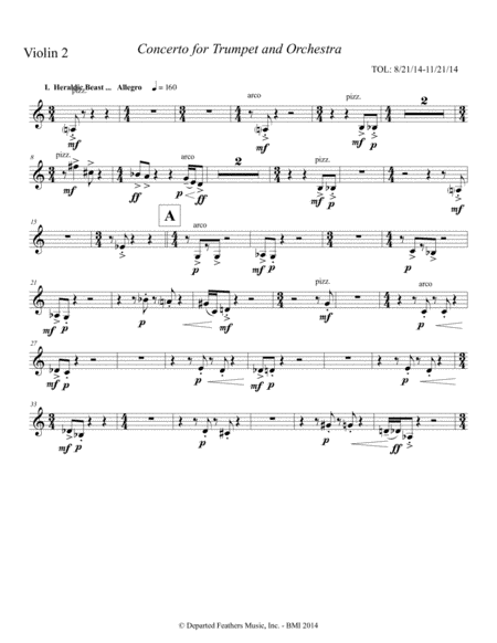 Concerto for Trumpet and Orchestra (2011) Violin 2 part