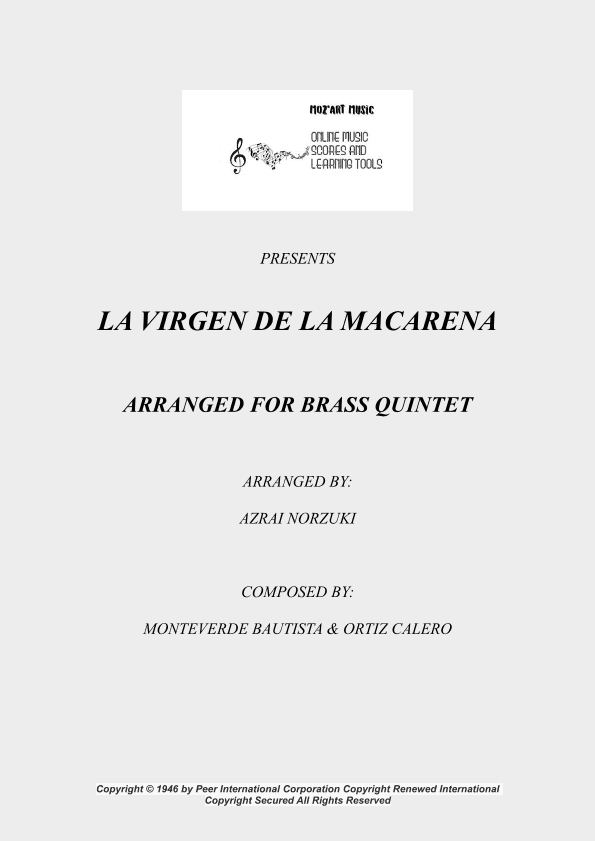La Virgen De La Macarena (arr. Azrai Norzuki)