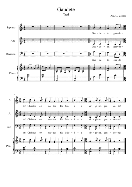 Gaudete Christus Est Natus (arr. Caroline Venter)