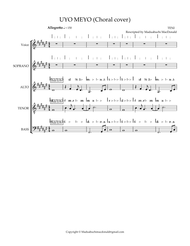 Uyo meyo (arr. Maduabuchi MacDonald)