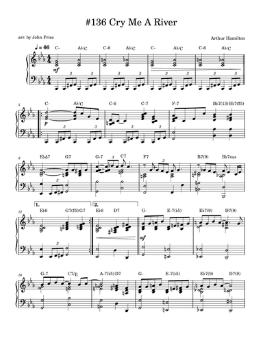 Cry Me A River (arr. John Fries)