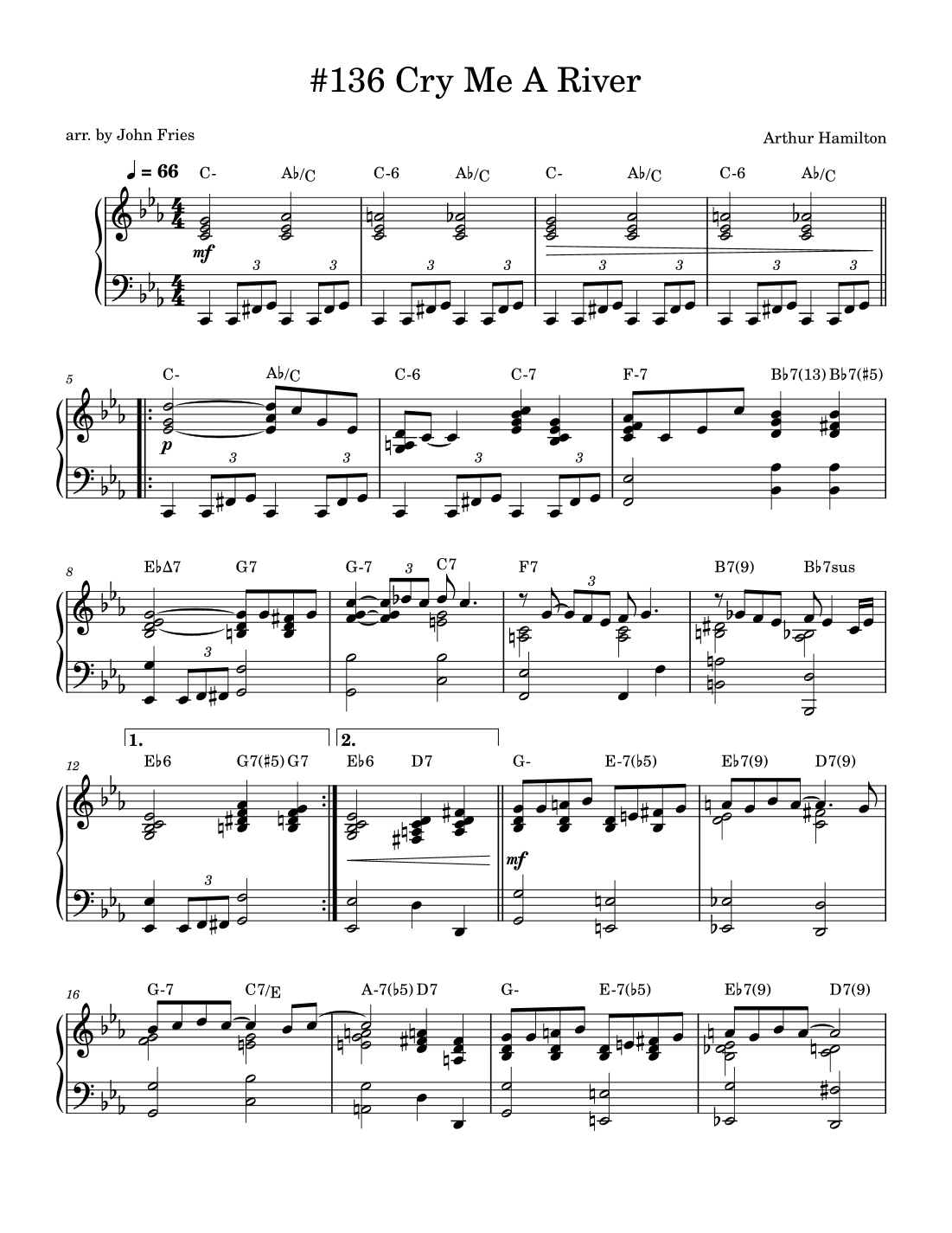 Cry Me A River (arr. John Fries)