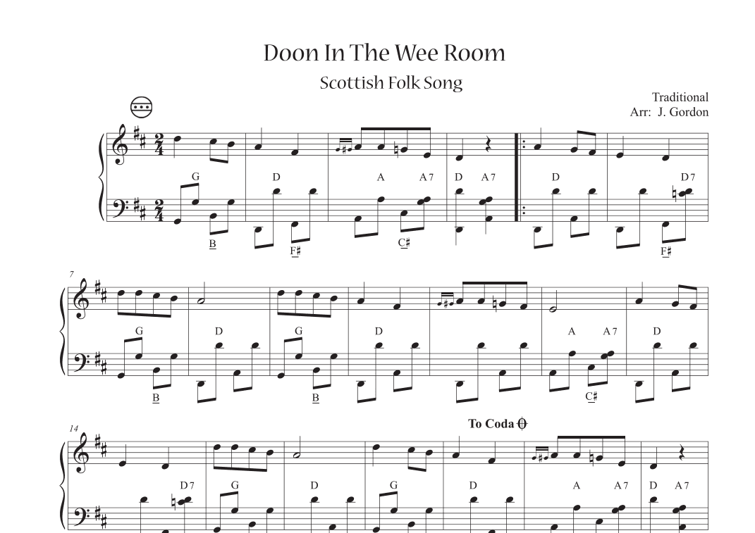 Doon In The Wee Room (arr. Julia Gordon)