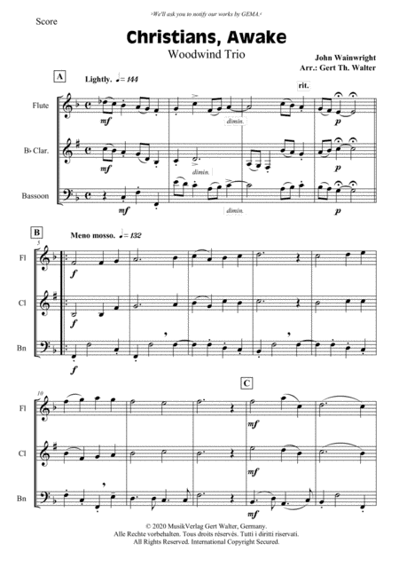 Christians, Awake, Salute The Happy Morn (arr. Gert Th. Walter)