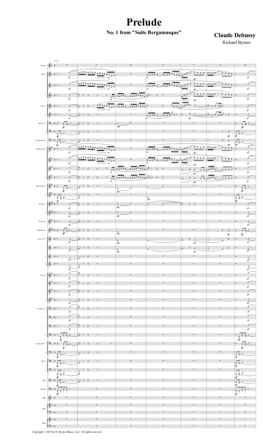 Suite Bergamasque, No. 1 Prélude (Symphonic Band) (arr. Richard Byrnes)