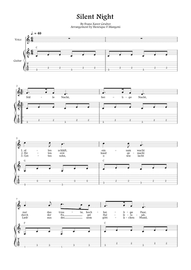 Stille Nacht (german lyrics) (arr. Henrique F Mangoni)