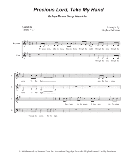 Precious Lord Take My Hand (arr. Stephen DeCesare)