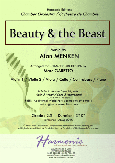 Beauty And The Beast (arr. Marc GARETTO)