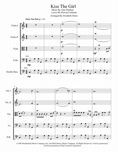 Kiss The Girl (arr. Elizabeth Darin)