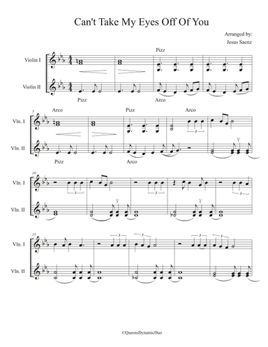 Can't Take My Eyes Off Of You (arr. Jesus Saenz)