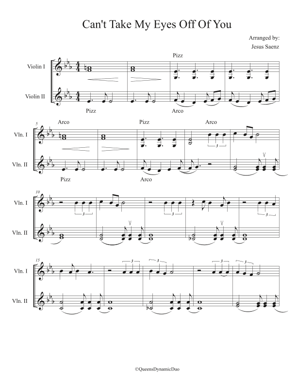 Can't Take My Eyes Off Of You (arr. Jesus Saenz)