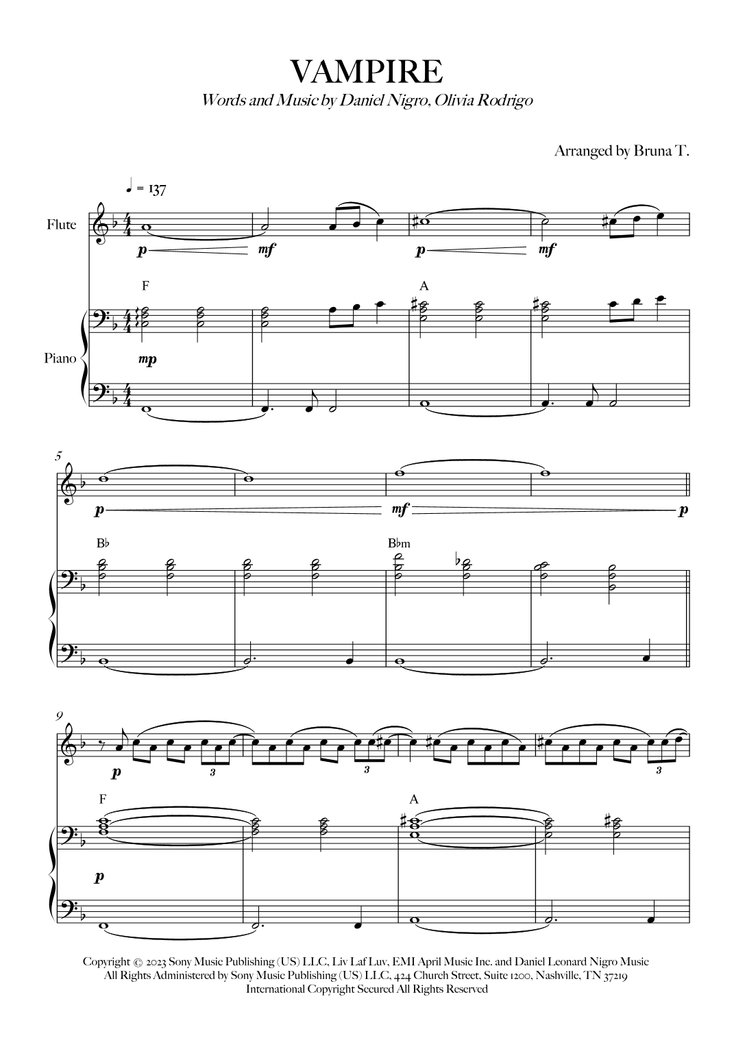 Vampire (arr. Bruna T.)
