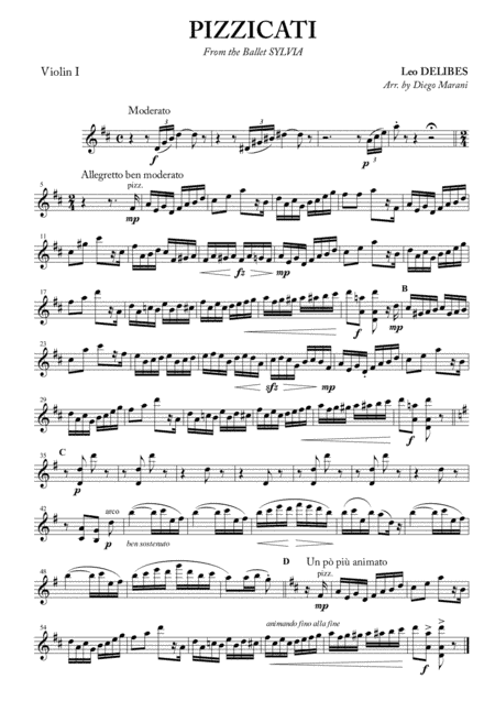 Pizzicati for String Quartet (arr. Diego Marani)