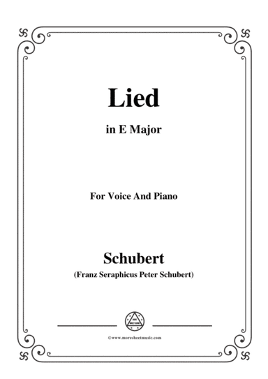 Schubert-Lied(Es ist so angenehm),in E Major,D.284,for Voice and Piano (arr. MSM)