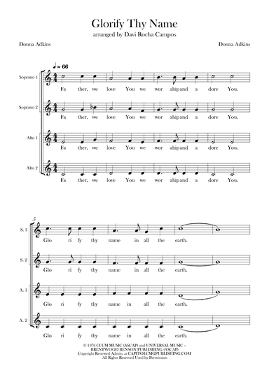 Glorify Thy Name (arr. Davi Rocha Campos)