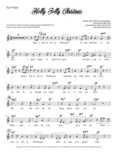 A Holly Jolly Christmas (arr. Julia Yeon-Joo Oh)
