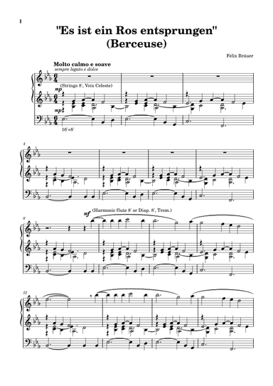 "Es ist ein Ros entsprungen" (Berceuse)