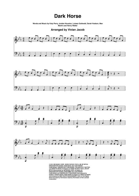 Dark Horse (arr. Vivian Jacob)
