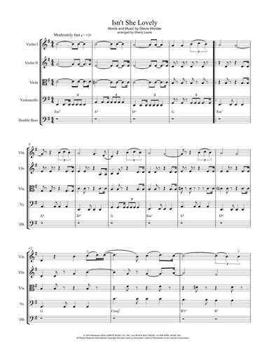 Isn't She Lovely (arr. Sherry Lewis)