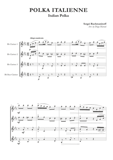 Italian Polka for Clarinet Quartet (arr. Diego Marani)