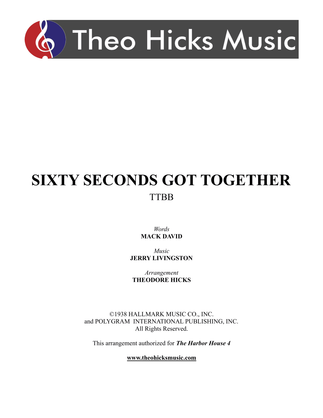 Sixty Seconds Got Together (arr. Theodore Hicks)