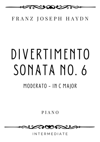 Haydn - Moderato from Divertimento (Sonata no. 6) in C Major - Intermediate (arr. Piacere Music Sheets)