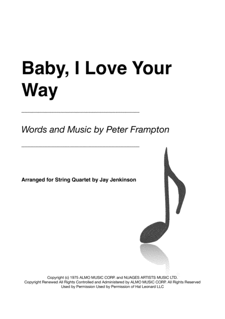 Baby, I Love Your Way (arr. Jay Jenkinson)