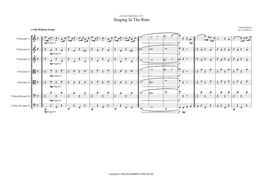 Singing In The Rain (arr. Carl Raven)