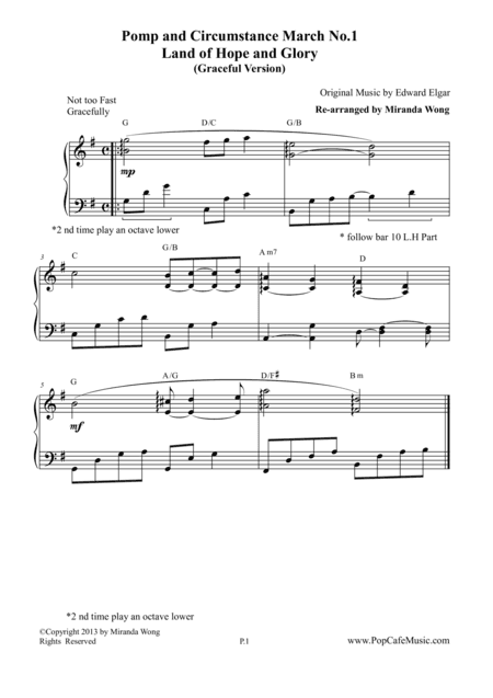 Pomp and Circumstance March No.1 (Land of Hope and Glory) - Graceful Version (arr. Miranda Wong)