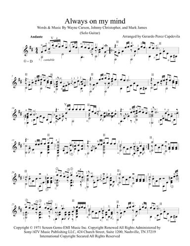 Always On My Mind (arr. Gerardo Perez Capdevila)