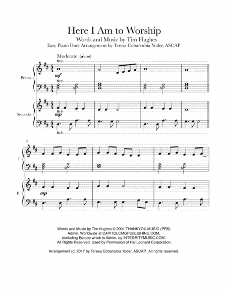 Here I Am To Worship (arr. Teresa Cobarrubia Yoder, ASCAP)