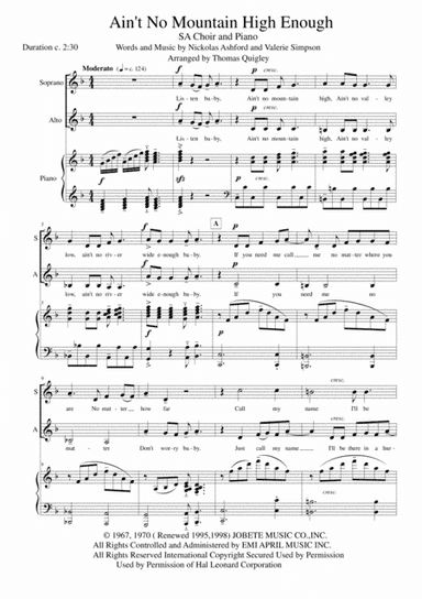 Ain't No Mountain High Enough (arr. Thomas Quigley)