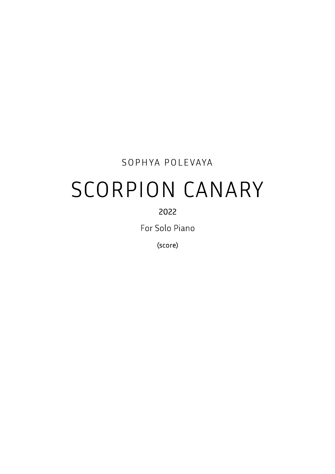 Scorpion Canary