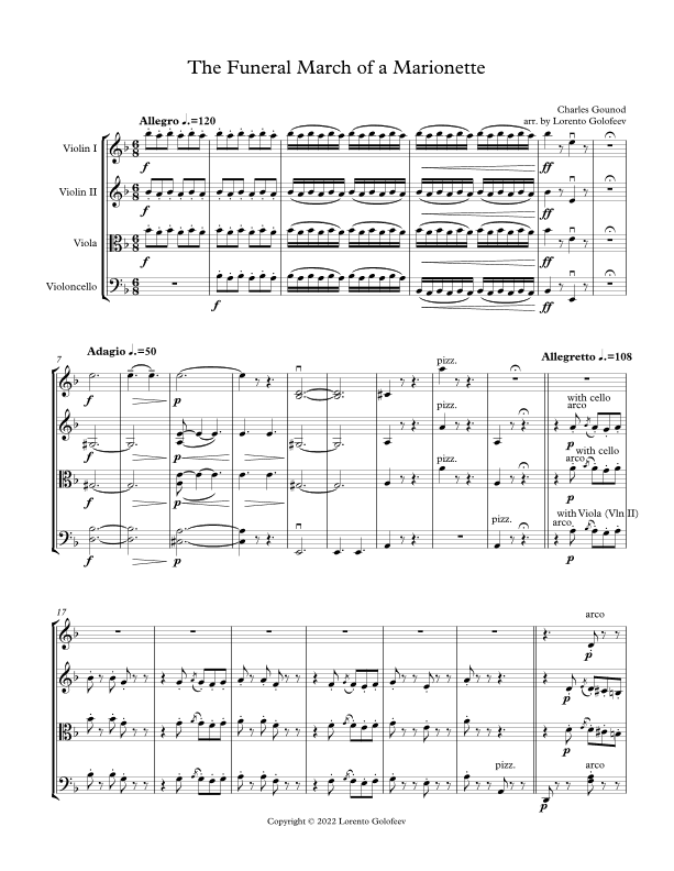 Funeral March of a Marionette (arr. Lorento Golofeev)